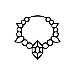 Gem necklace outline icons, minimalist vector illustration ,simple transparent graphic element .Isolated on white background