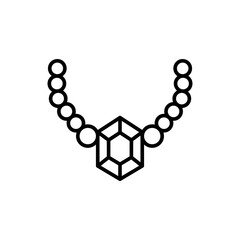 Gem necklace outline icons, minimalist vector illustration ,simple transparent graphic element .Isolated on white background