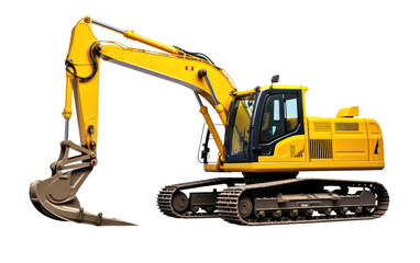The Ultimate Excavator Machine Redefining Construction Efficiency on a White or Clear Surface PNG Transparent Background