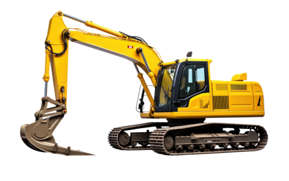The Ultimate Excavator Machine Redefining Construction Efficiency on a White or Clear Surface PNG Transparent Background