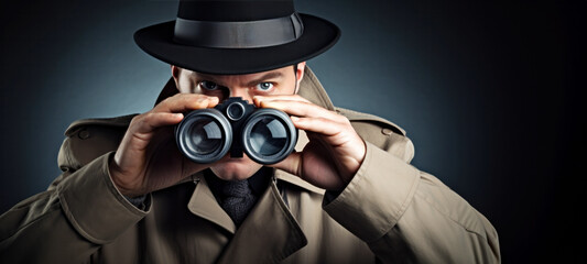 Spy paparazzi photographer, Peeping Spying and Surveillance, Secret Information, Espionage Privacy Investigation,  private detective - obrazy, fototapety, plakaty