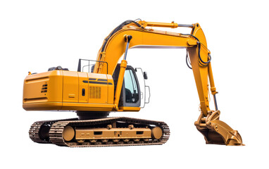 Dominating Construction Sites with the Unrivaled Excavator Machine on a White or Clear Surface PNG Transparent Background