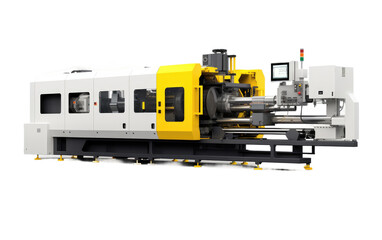 Fototapeta premium Optimize Production with the Fully Automated Injection Molding on a White or Clear Surface PNG Transparent Background