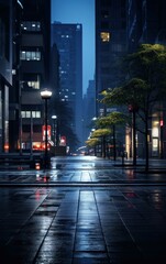 Fototapeta premium Image of a Quiet Modern City Street