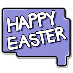 Happy easter word on speech bubble