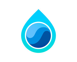 Water ball inside the water drop logo