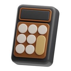 office stationery Calculator illustration 3d