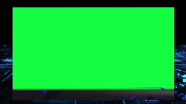 Futuristic Tech Background: Video Player with Alpha Channel on Isolated Green Screen