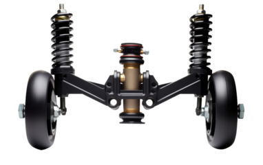 Impact of Advanced Motorcycle Front Fork Assemblies on Riding Agility on a White or Clear Surface PNG Transparent Background