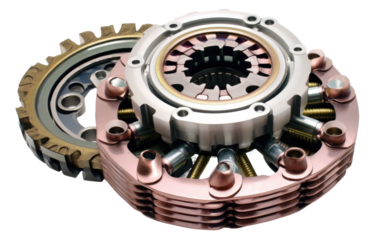 Riding Control with the Perfect Motorcycle Clutch Kit on a White or Clear Surface PNG Transparent Background