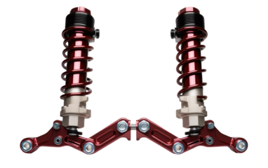 Motorcycle Front Fork Assemblies as Key Elements for Smooth and Controlled Rides on a White or Clear Surface PNG Transparent Background