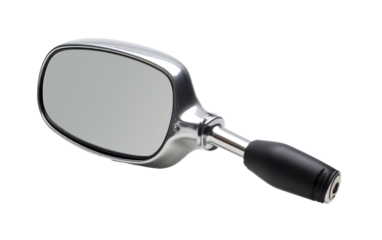 The Crucial Role of a Motorcycle Rearview Mirror for Safe Riding on a White or Clear Surface PNG Transparent Background