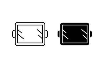 Food tray icon set. Vector illustration