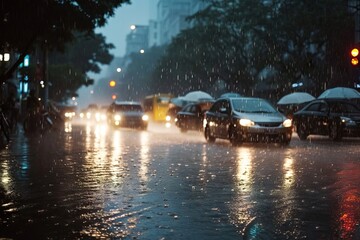 Obraz premium rain in the city