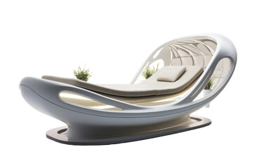 Relaxation with a Vibroacoustic Therapy Bed in Wellness Spaces on a White or Clear Surface PNG Transparent Background