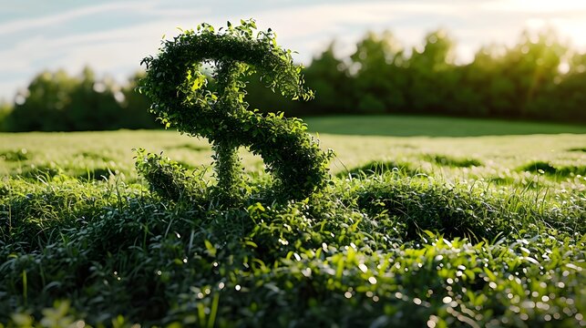 Umweltfreundliche Investition: Hecke als Dollarzeichen auf der Wiese