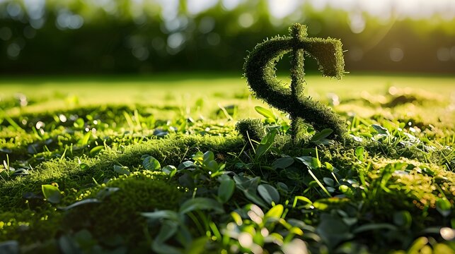 Umweltfreundliche Investition: Hecke als Dollarzeichen auf der Wiese