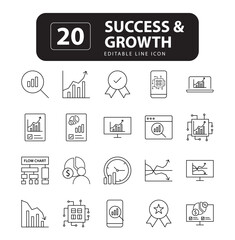 Achievement Unleashed: Customizable Vector Icons Portraying Personal, Professional, and Financial Triumphs in a Sleek Modern Style, achievement, arrow, aspiration, award, career, chart, editable,	