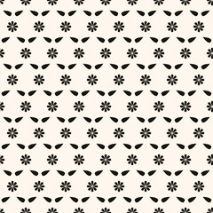 Abstract simple floral gothic style seamless pattern. Elegant minimal monochrome stylish background. Perfect for textile, wallpaper and fabrics.