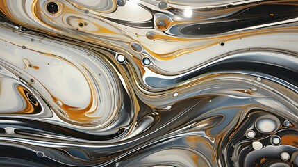 Wonder of Silver and Mercury Swirls Background