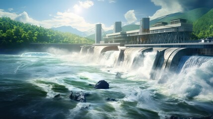 Hydroelectric Power Plant Rushing River