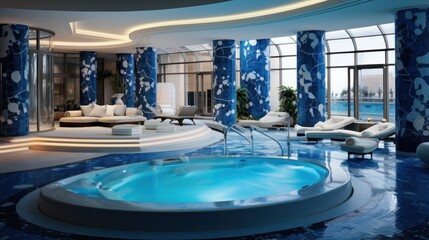 Obraz na płótnie Canvas Luxurious villa swimming pool, day view