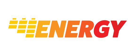 yellow-red gradient energy and battery concept. energy logo