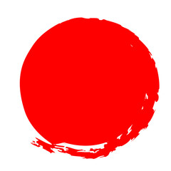 和風の赤い丸のイラスト素材