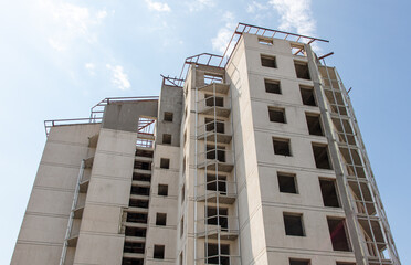 Unfinished multi-storey building. Background