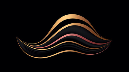 Fototapeta premium pink gold line drawing logo with bold thick lines