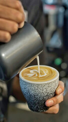 Barista Making Latte Art