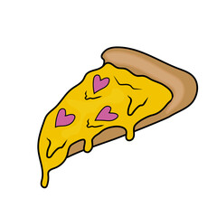 Pizza Novelty Slice Food Cute Vector Conversational Nightwear Fashion Vector Graphic Logo Varsity Cute Trending T-shirt Apparel 