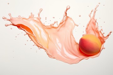 red liquid splash, peach - obrazy, fototapety, plakaty