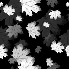 Seamless maple leaves falling high resolution banner