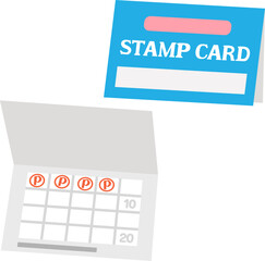 二つ折りのスタンプカード、ポイントカード