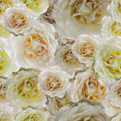 Seamless white rose bouquet high resolution banner