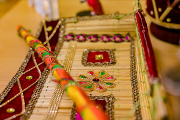 Indian Punjabi pre wedding Jago ceremony items and decorations