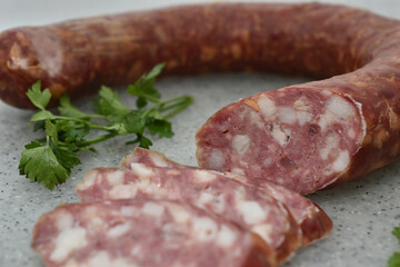 Pork sausage with garlic.