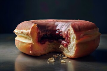Donuts with slices cut into four parts are served on the table.