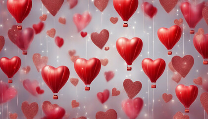 Background of red hearts. Design for Valentine's Day