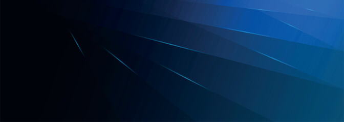 Obraz premium Modern dark blue banner background with geometric diagonal overlay and glowing lines eps 10