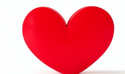 Red heart shape isolated on white from AI Generative