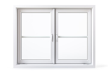 Modern White Window Frame Isolated on White Background