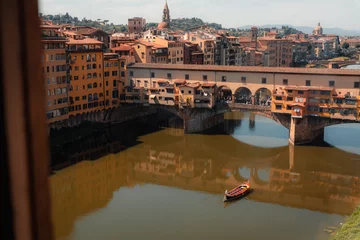 Papier Peint photo Ponte Vecchio Ponte Vecchio Florence Boat