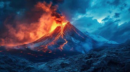 volcanic eruption - obrazy, fototapety, plakaty