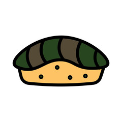 Food Rice Sushi Filled Outline Icon