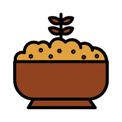 Bowl Food Rice Filled Outline Icon