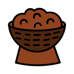 Bowl Food Rice Filled Outline Icon