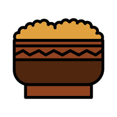 Bowl Food Rice Filled Outline Icon