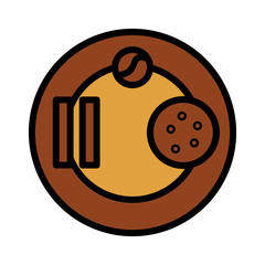 Cafe Food Plate Filled Outline Icon